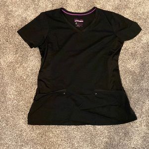 Black scrub top. Purple label yoga by Healing Hands
